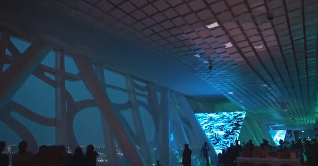 dubai frame inside at night